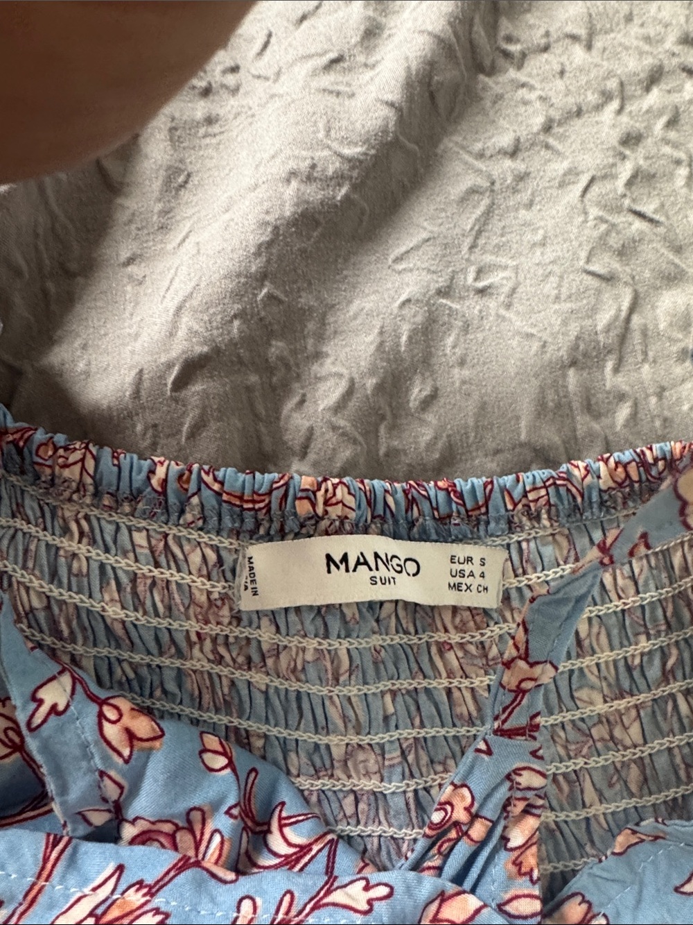 Mango Light Blue Floral Maxi Dress with Peach Accents - Picture 3 of 4